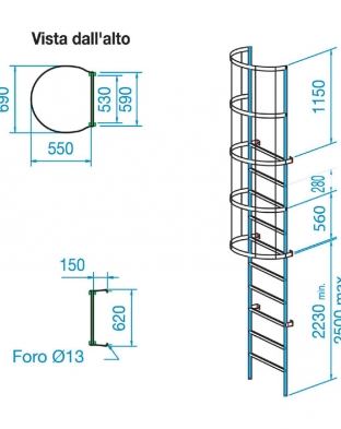 scala gabbia misure