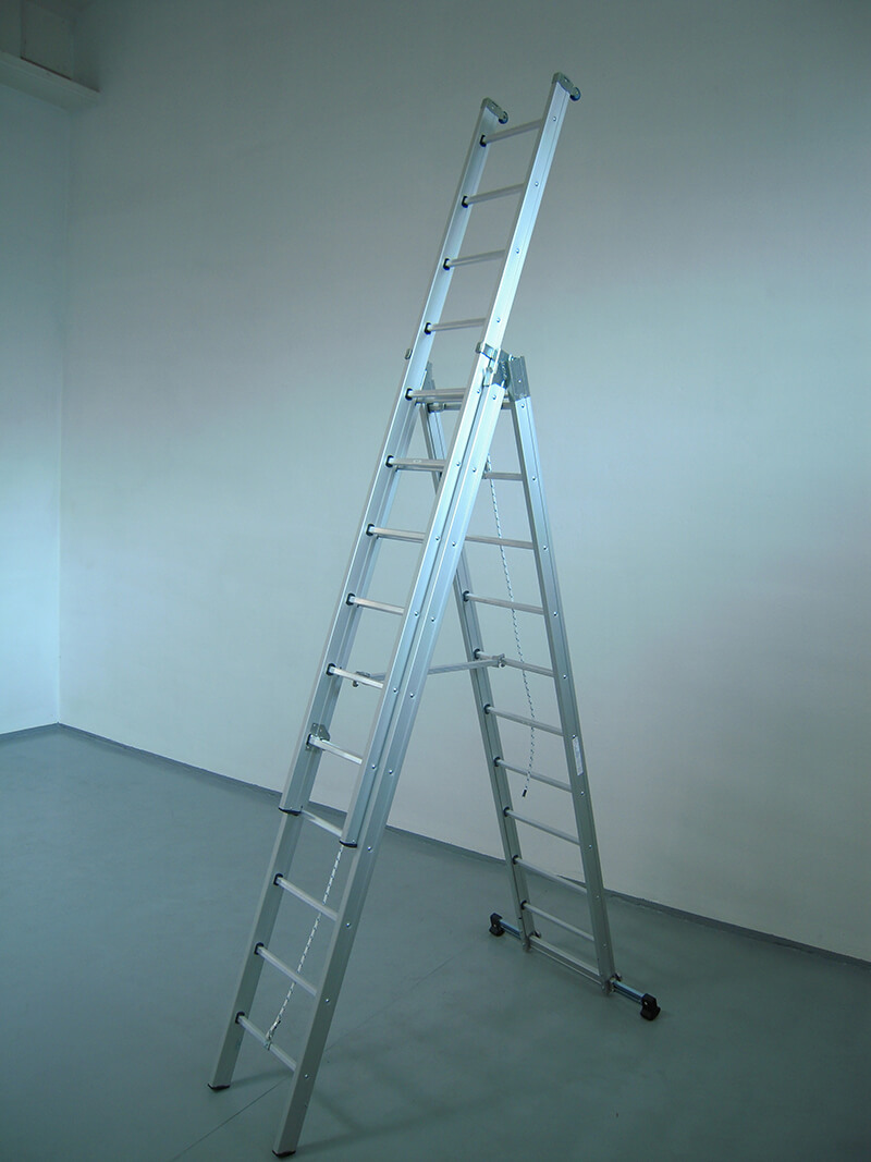 Scala a sfilo in alluminio con fune