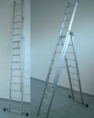 Scala a sfilo in alluminio con fune